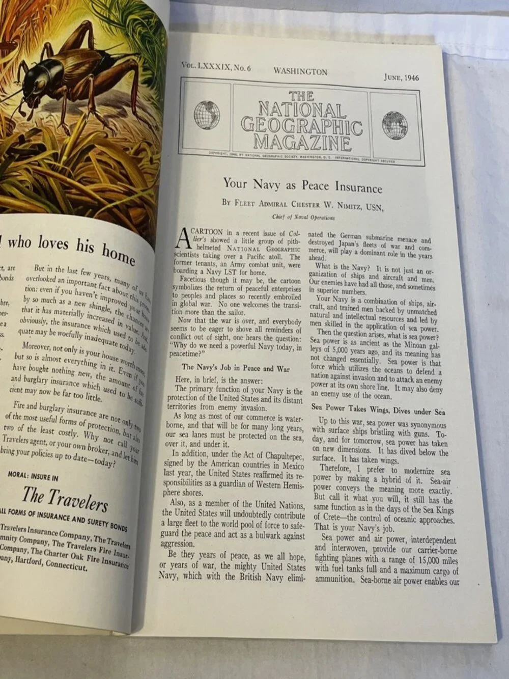 National Geographic June 1946 Vol 89 No 6 Vintage Magazine Admiral Nimitz Navy